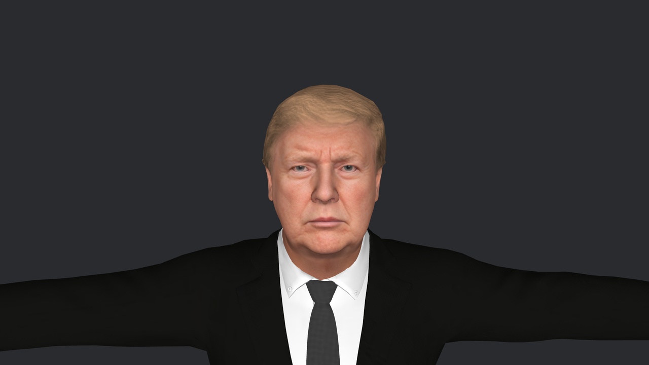 Media 1 for listing Donald Trump Hyper Realistic Full Body Fully Rigged 3D Character