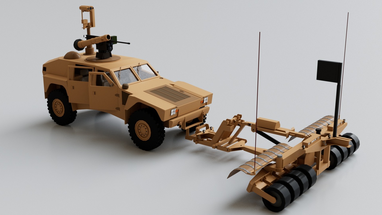 Media 1 for listing Light Tactical with 4X4 Spark Mine Roller Military Vehicle
