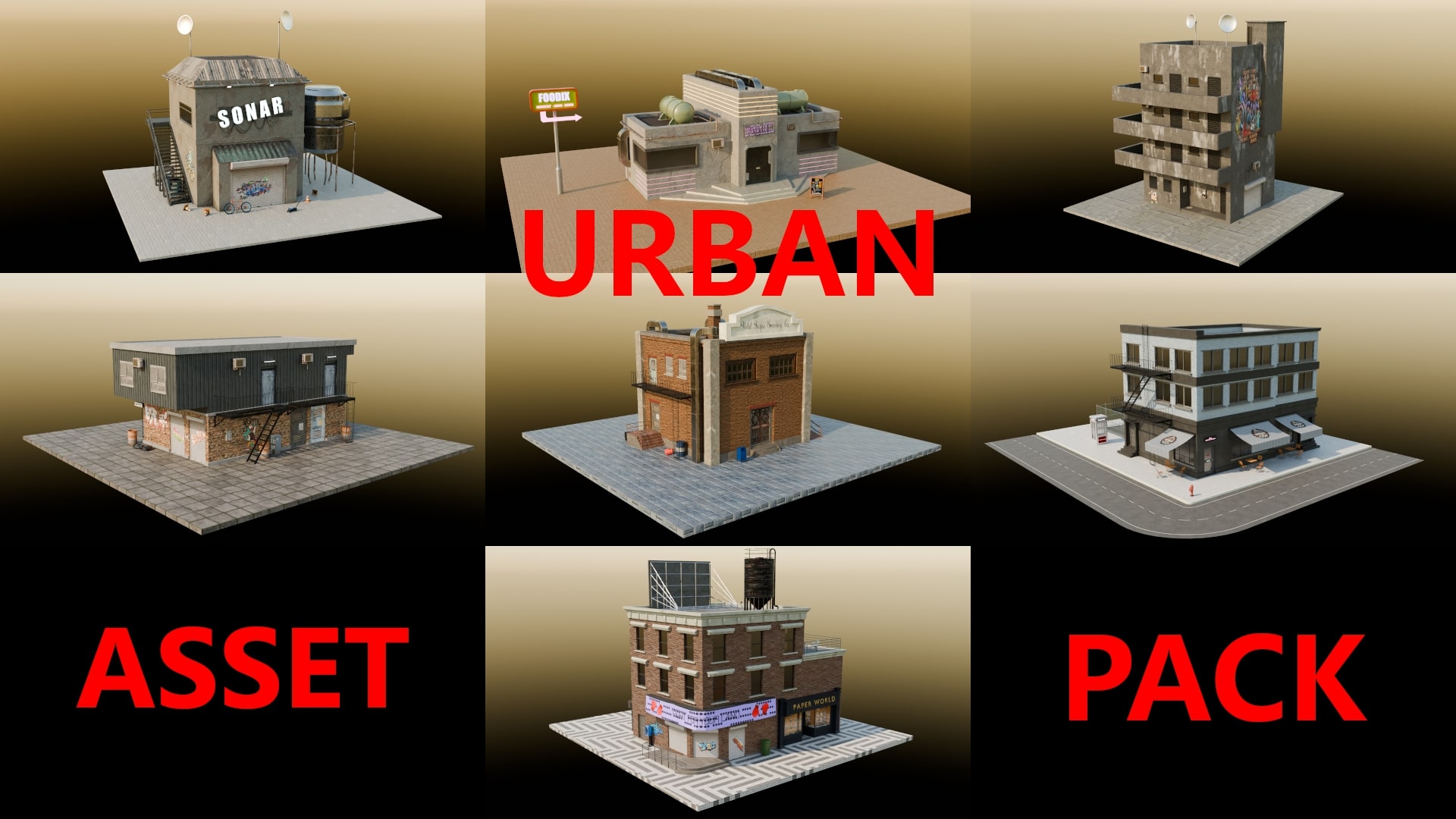 Urban Buildings Pack | Fab