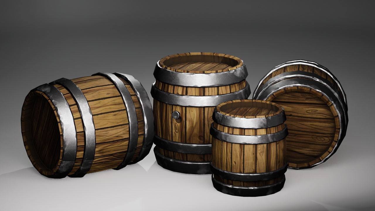 Media 1 for listing Barrel: Stylized Wooden