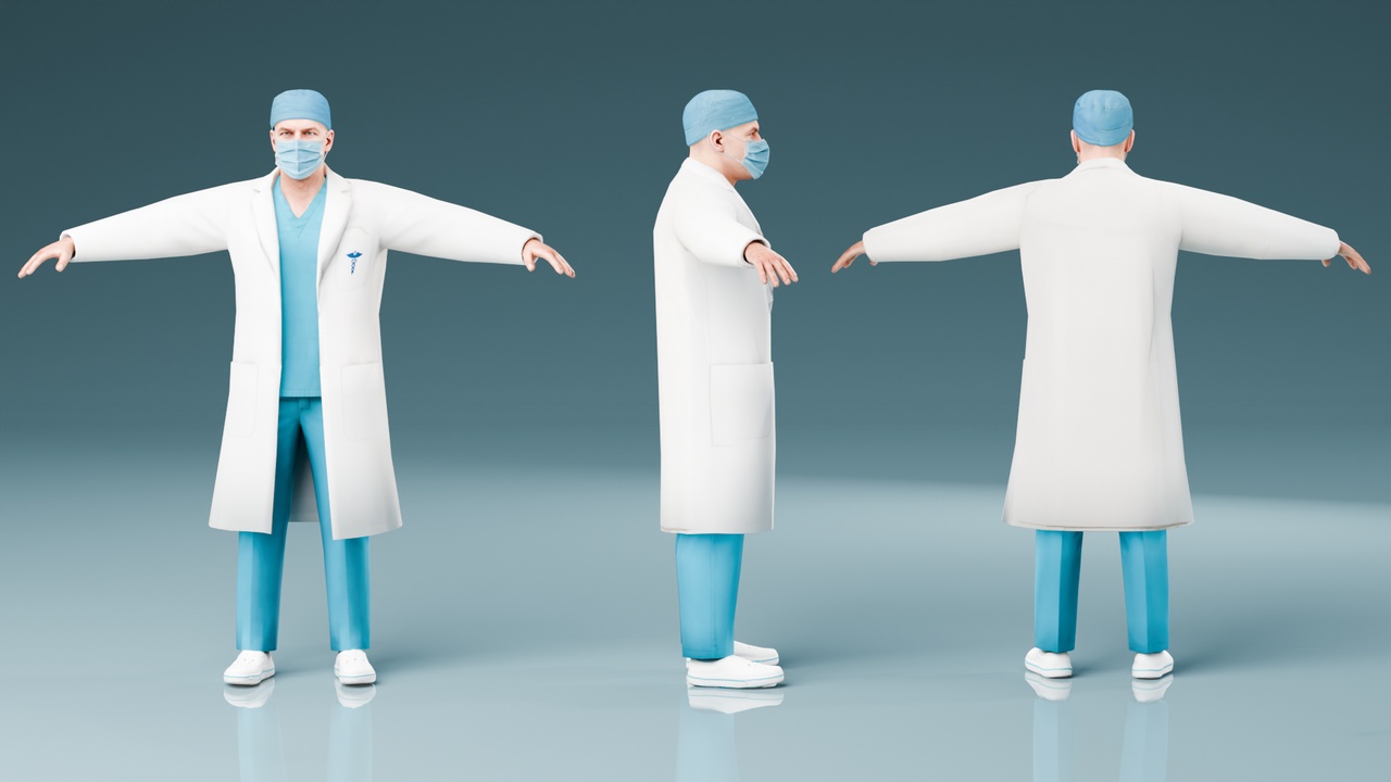 Media 1 for listing Realistic Male Doctor Rigged