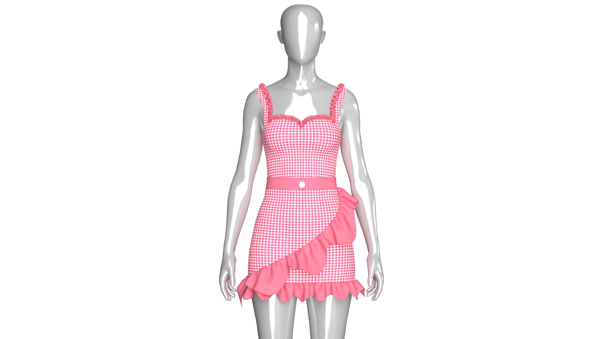 Media 1 for listing Girls Check Ruffled Top With Skirt - Outfit | High Poly