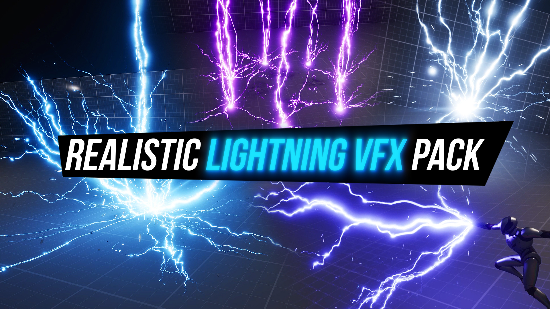 Realistic Lightning VFX pack - electric rays, AoE, projectiles, strikes ...