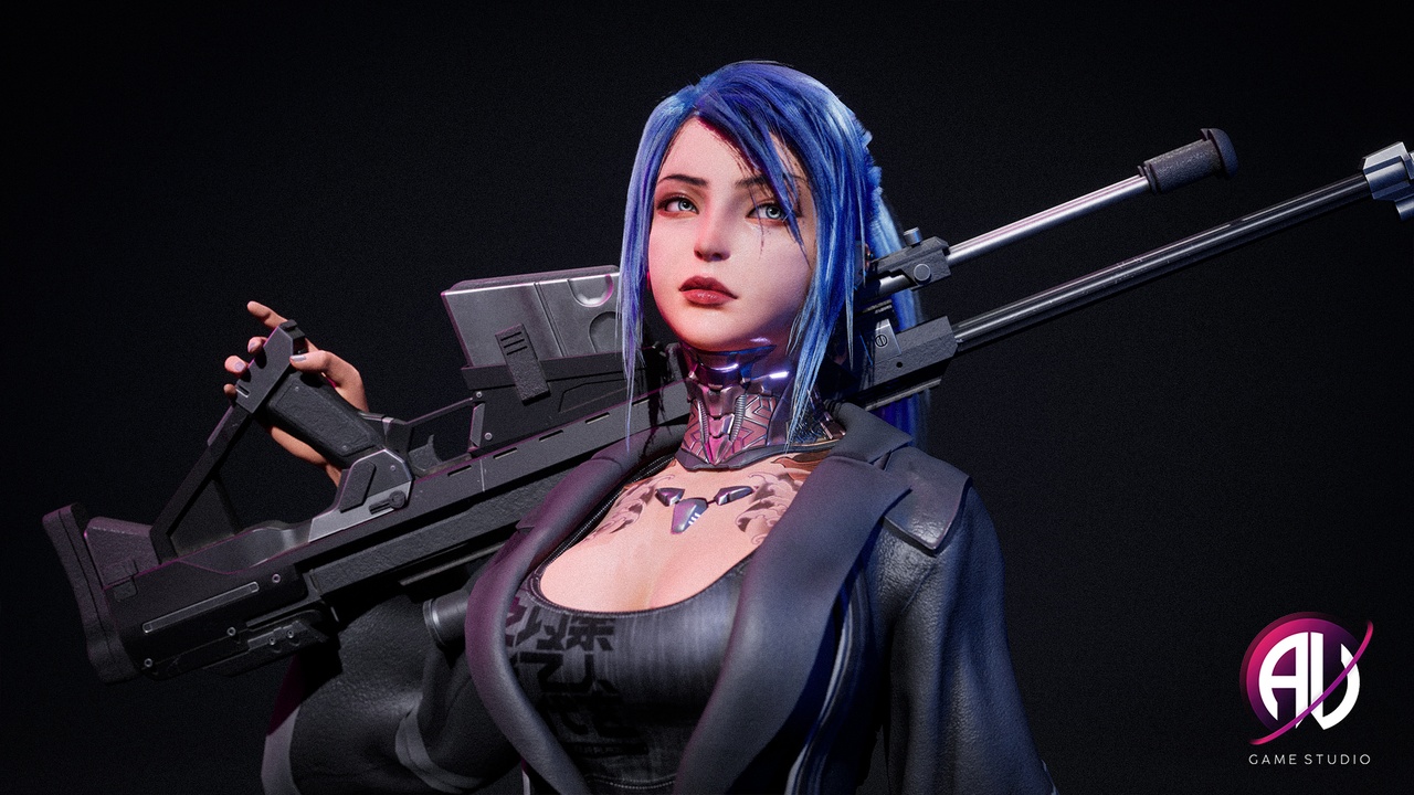 Media 1 for listing Cyberpunk Girl - Evelynn V4