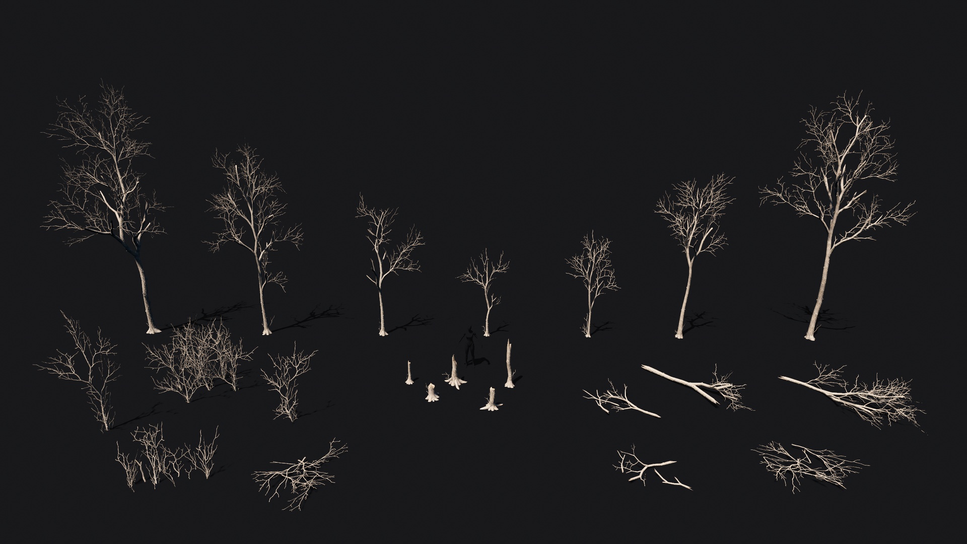 出品Damaged trees game ready dead forest packのメディア1