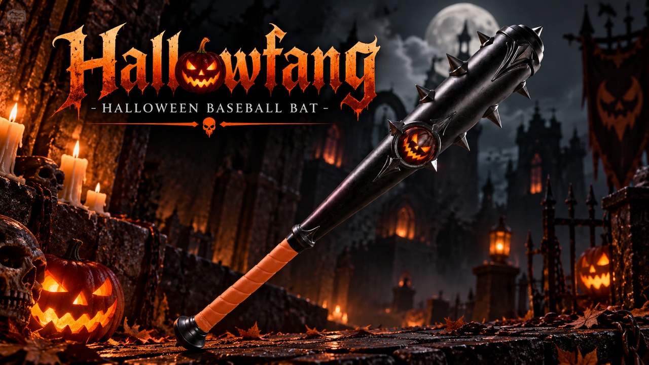 Media 1 for listing Hallowfang – Halloween Baseball Bat