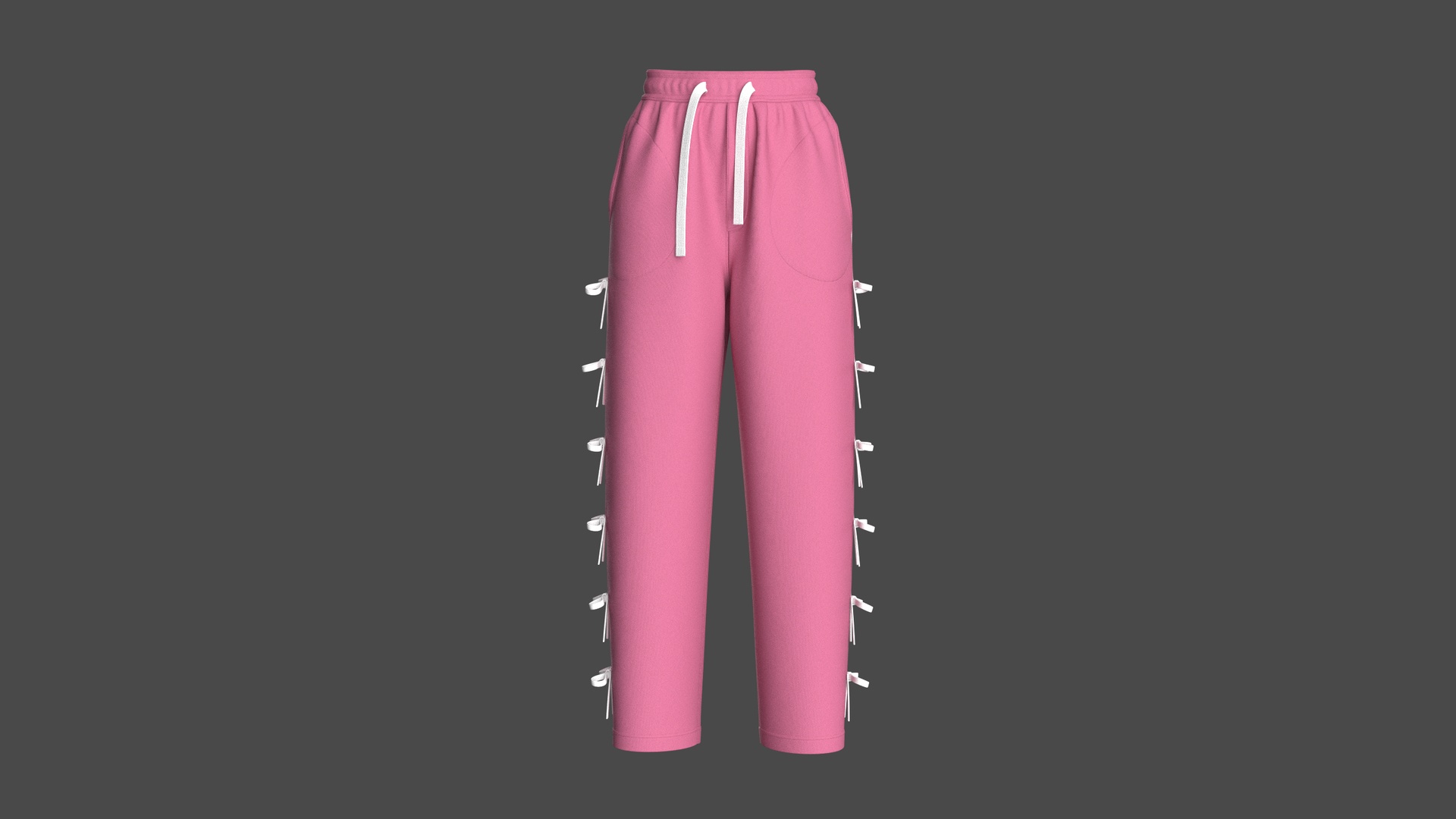 Media 1 for listing Girls White Side Lace - Up Trouser | High Poly