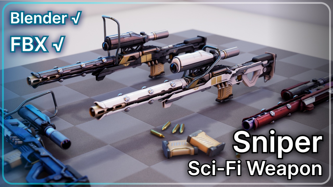 الوسائط 1 للقائمة Sci-Fi Weapon Sniper Gun