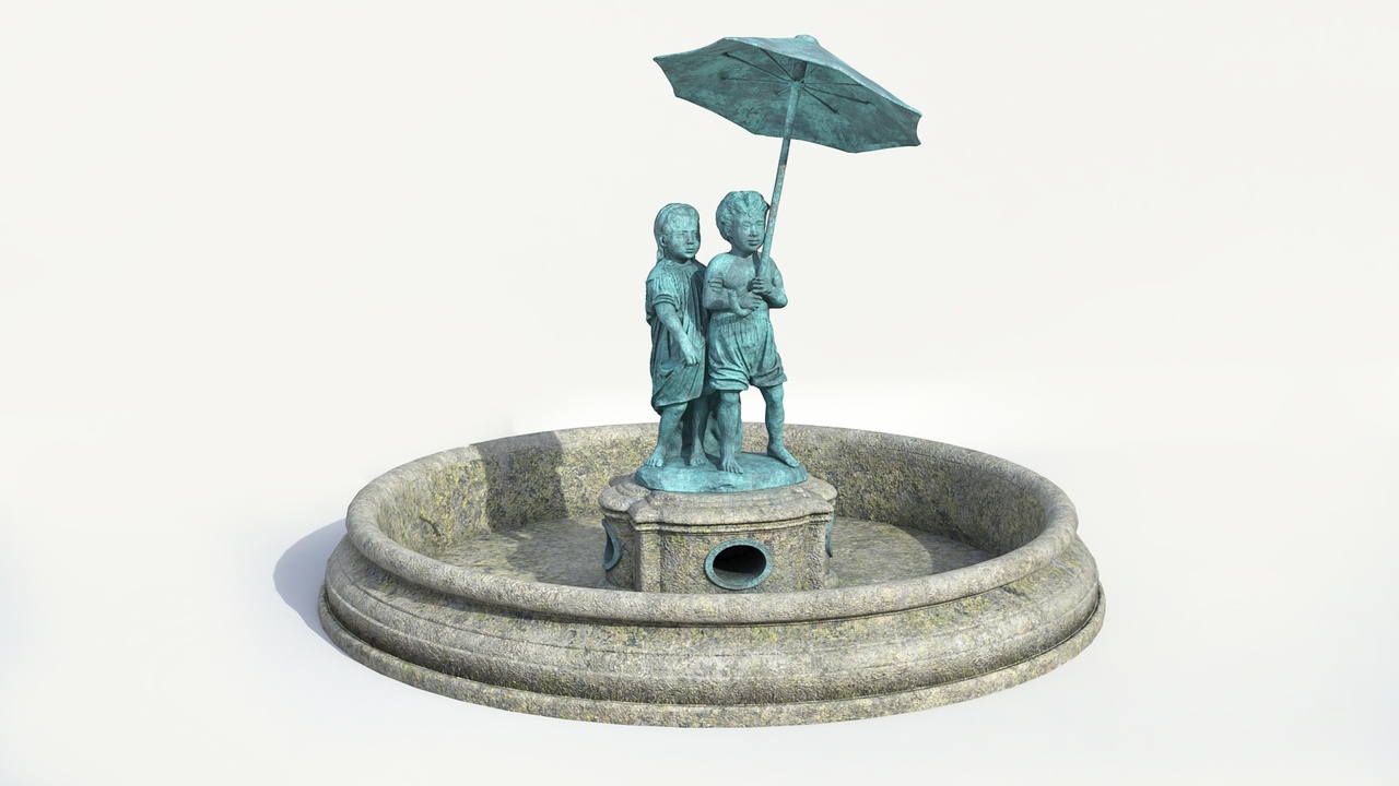 Media 1 for listing Weathered fountain statue
