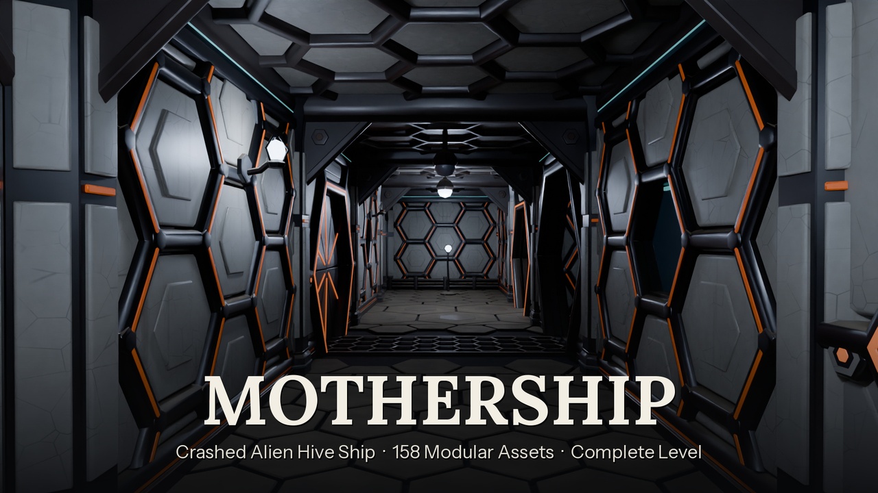 Media 1 for listing MOTHERSHIP — Crashed Alien Hive Ship (Modular Sci-Fi Horror Environment)