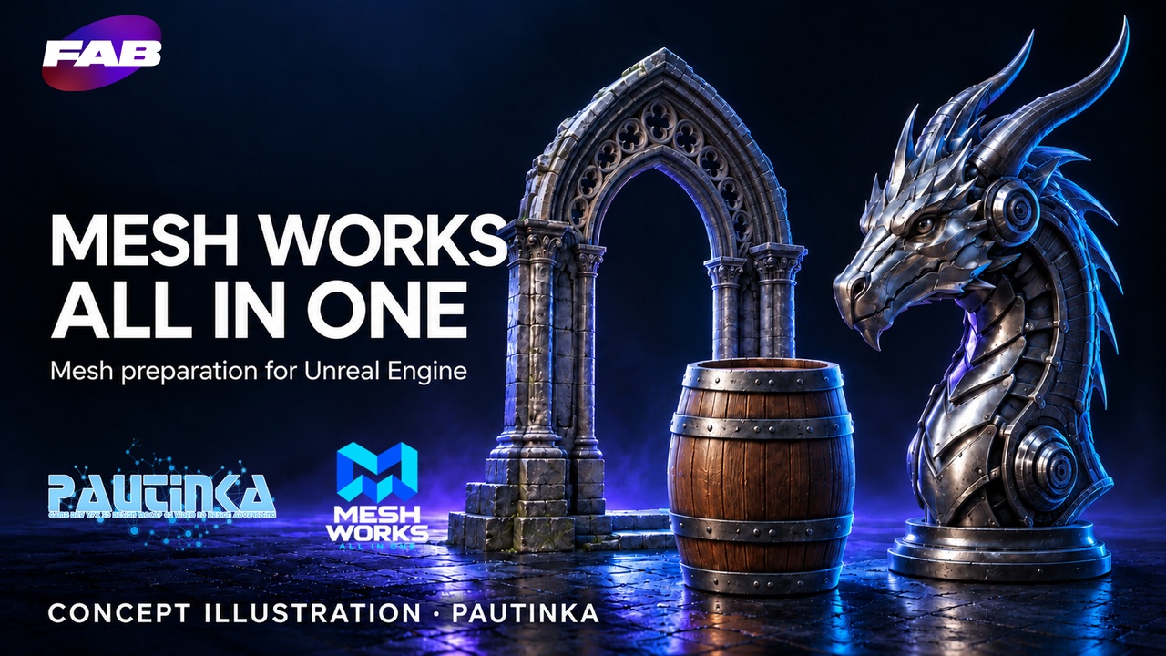Media 1 for listing Mesh Works All In One - Retopology, Optimization, Repair, UV, Bake, Blend & LOD