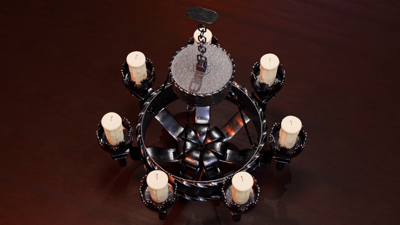 Media 1 for listing Medieval Candle Set – Chandelier & Candle Holders
