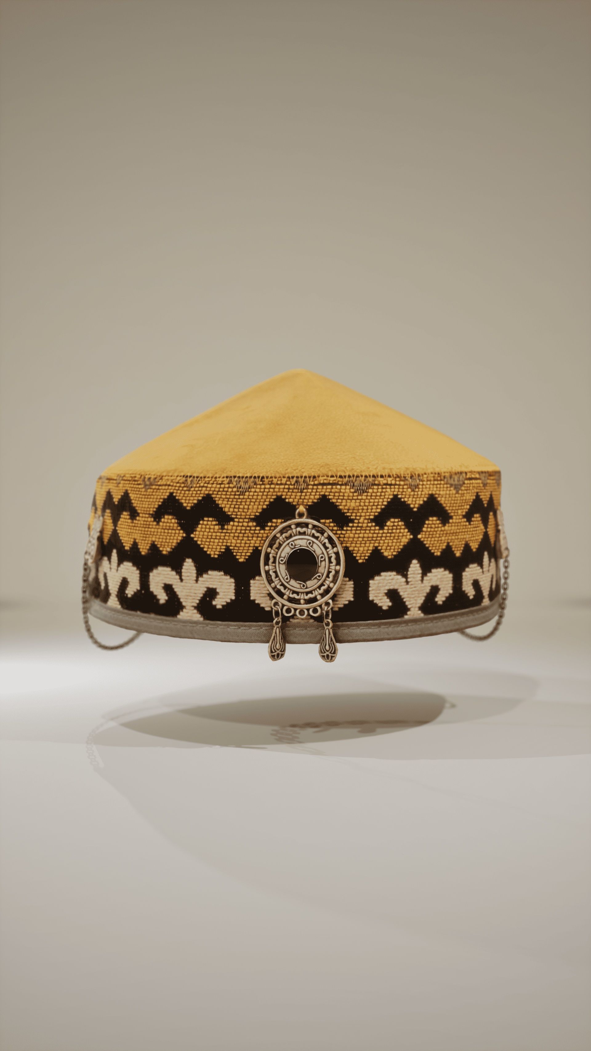 Media 1 for listing Taqiya Yellow (W) (Kazakh Traditional Headdress)
