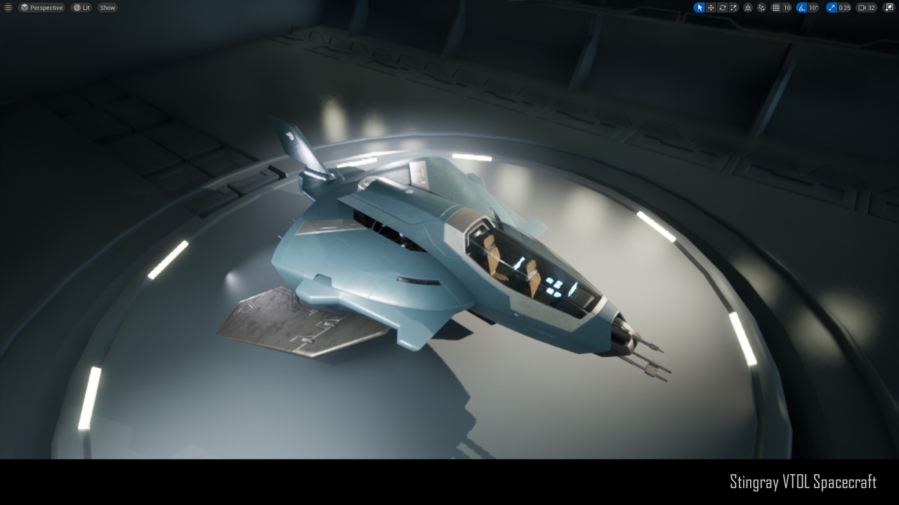 Media 1 for listing Stingray VTOL Spaceship 3D Model