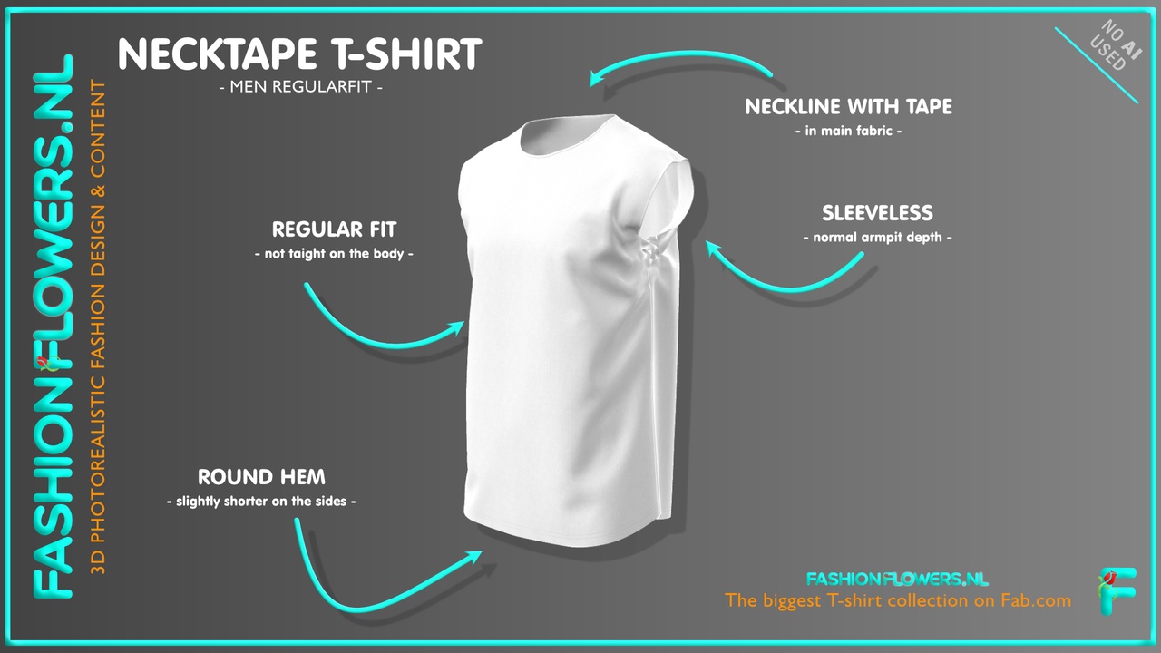 Media 1 for listing White Colour Sleeveless T-shirt | Tape Round Neck | Rounded Hem | Basic Tshirt