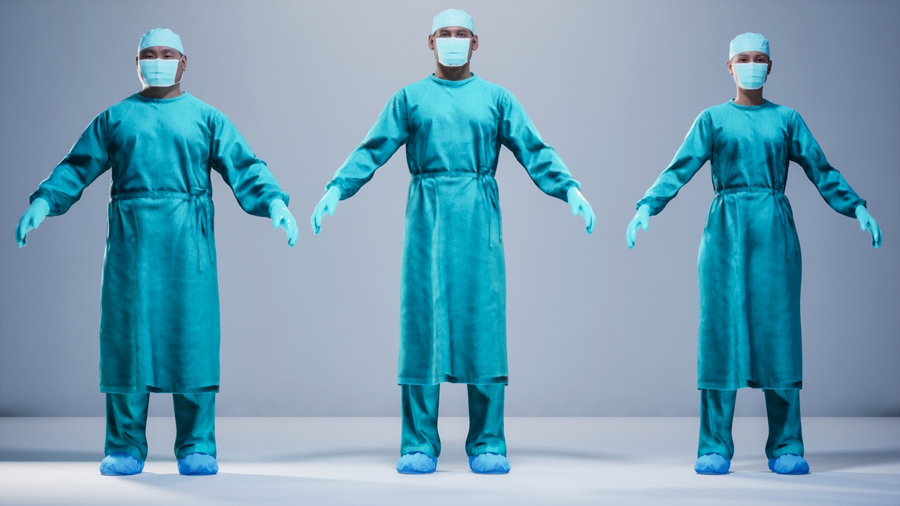 Media 1 for listing Surgeon Outfit for MetaHuman (Resizable | Full Outfit)