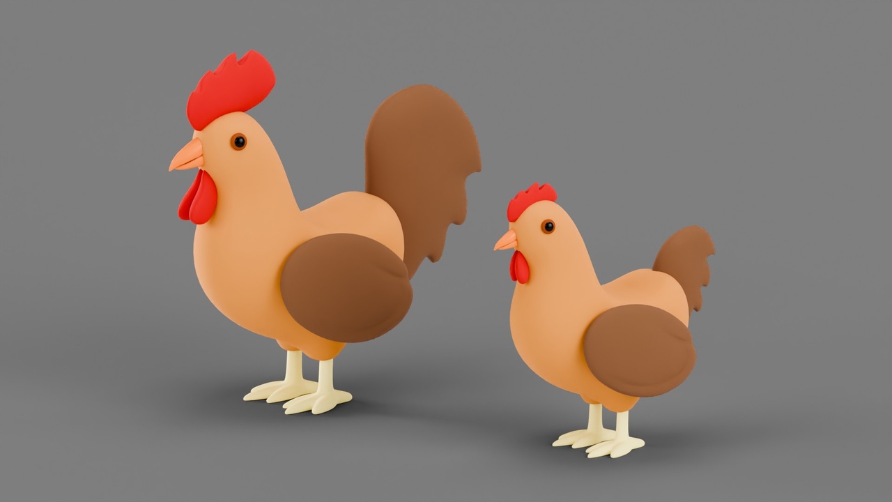 Media 1 for listing Stylized Rooster and Hen