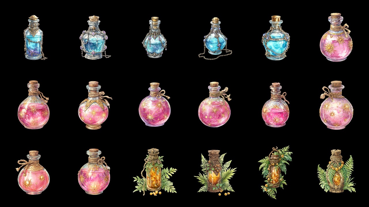 Watercolor Fantasy Potions 제품 등록을 위한 미디어 1개