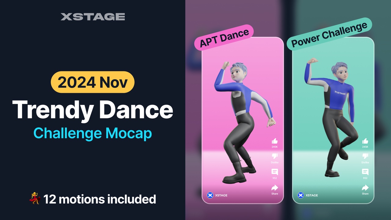 Media 1 for listing Trendy Dance Challenge Mocap Pack [2024 Nov]