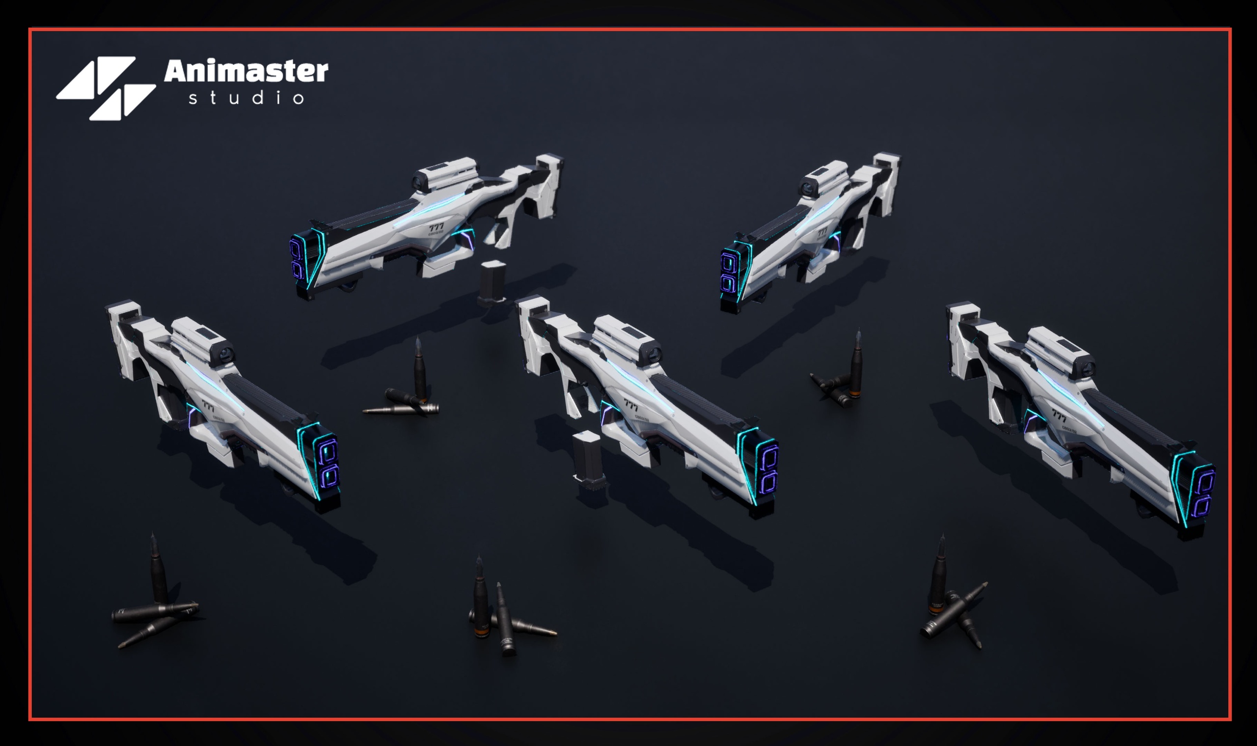 Media 1 for listing Sci-Fi Assault Rifle – Rigged & Animated