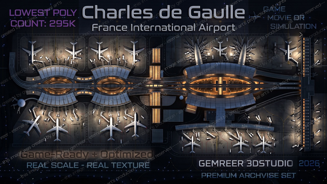 Media 1 for listing France İnternational Airport Charles De Gaulle  - Game-Ready