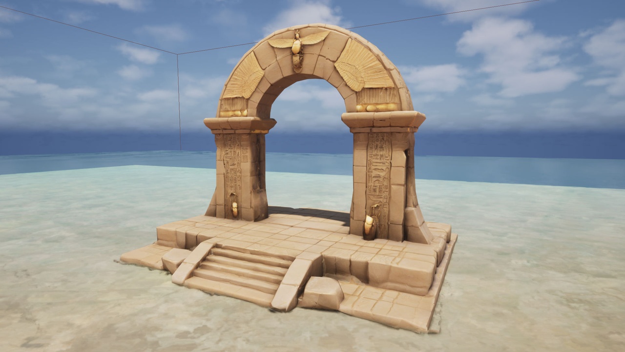 Media 1 for listing Egyptian Stargate V3 Wide - Low Poly Gateway - Ancient Portal