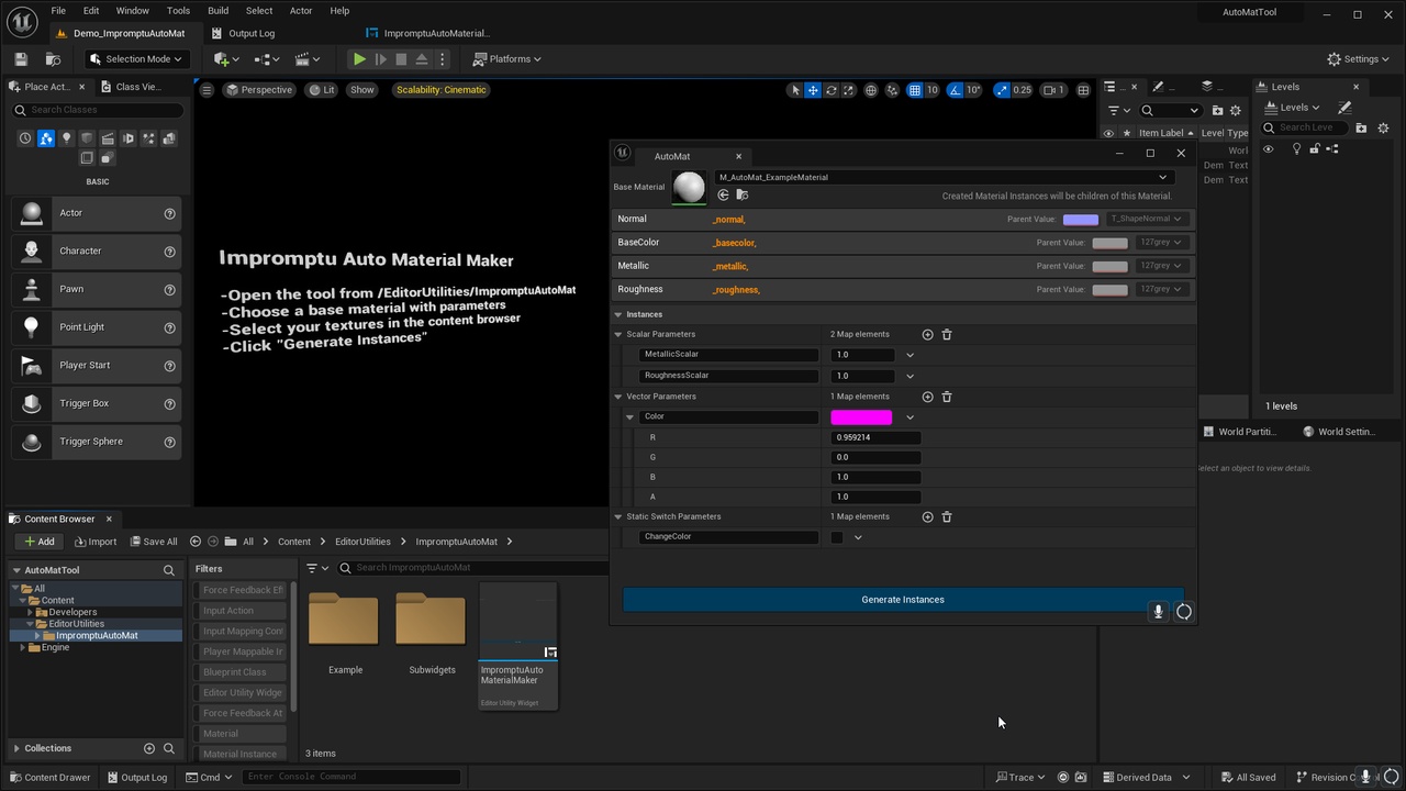 Media 1 for listing Impromptu Auto Material Instance Maker