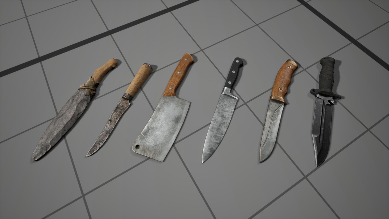 Media 1 for listing Game‑Ready Knives Set – Survival & Post‑Apocalypse