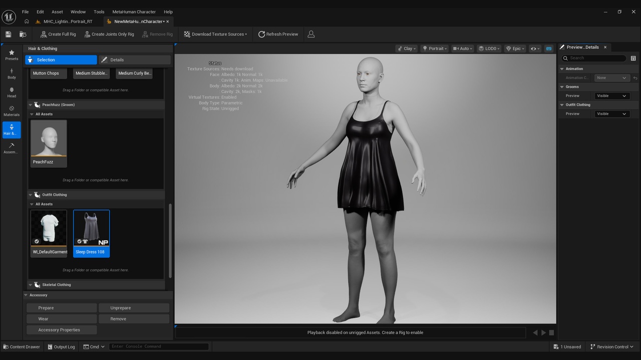 Media 1 for listing Slip Dress for Metahuman 108 - MHPKG