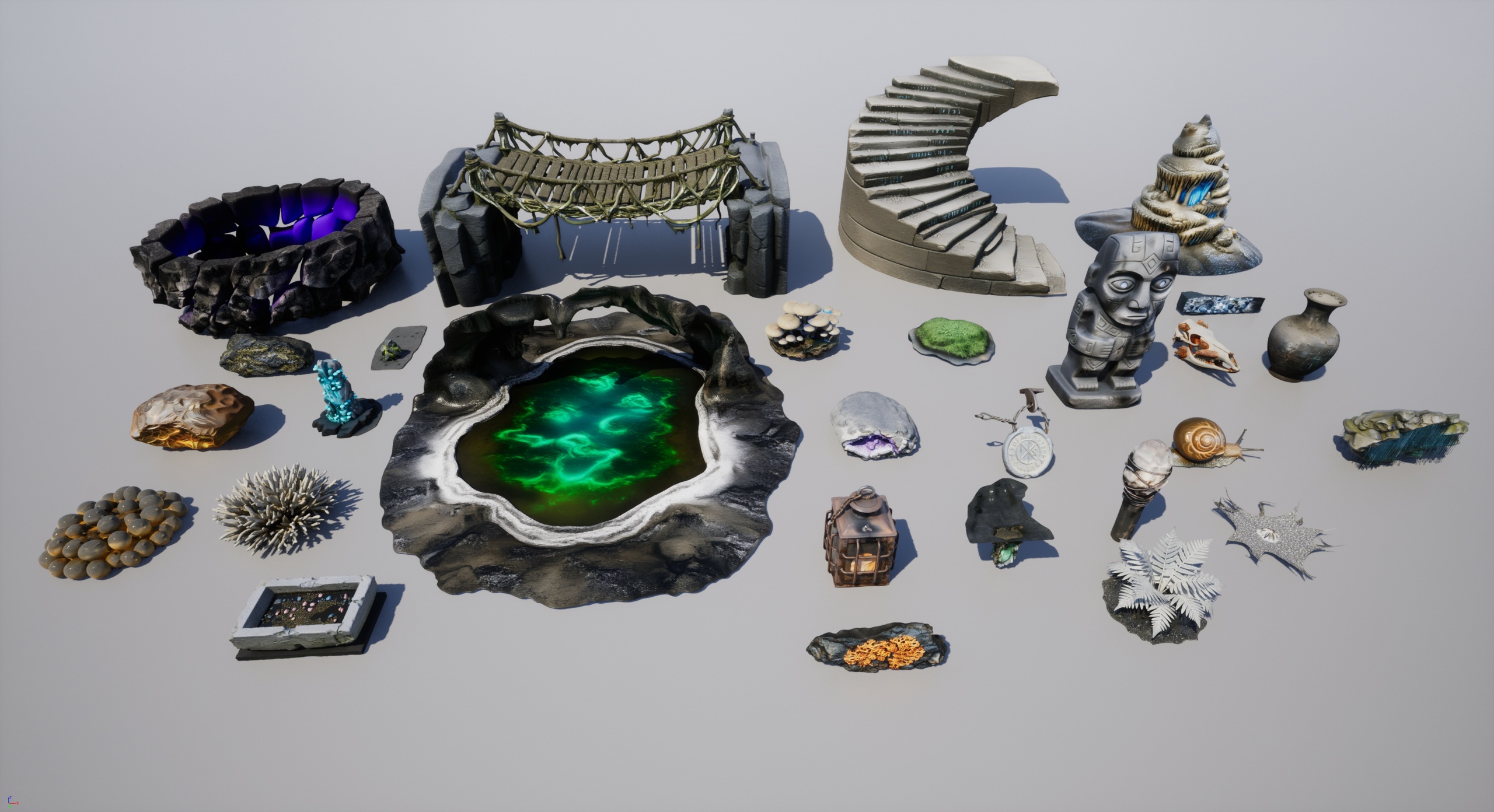 Ultimate Bioluminescent Deep Cave Environment - Glowing Underground Realm ilanı için 1. medya