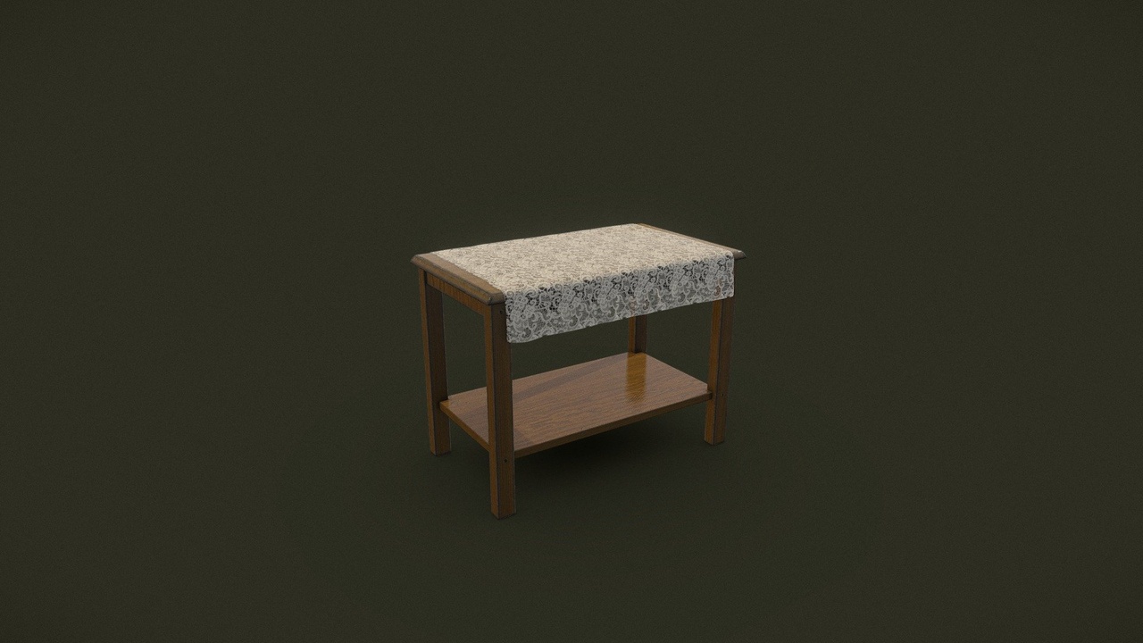 Media 1 for listing Contemporary Upholstered Side Table with Wooden Base