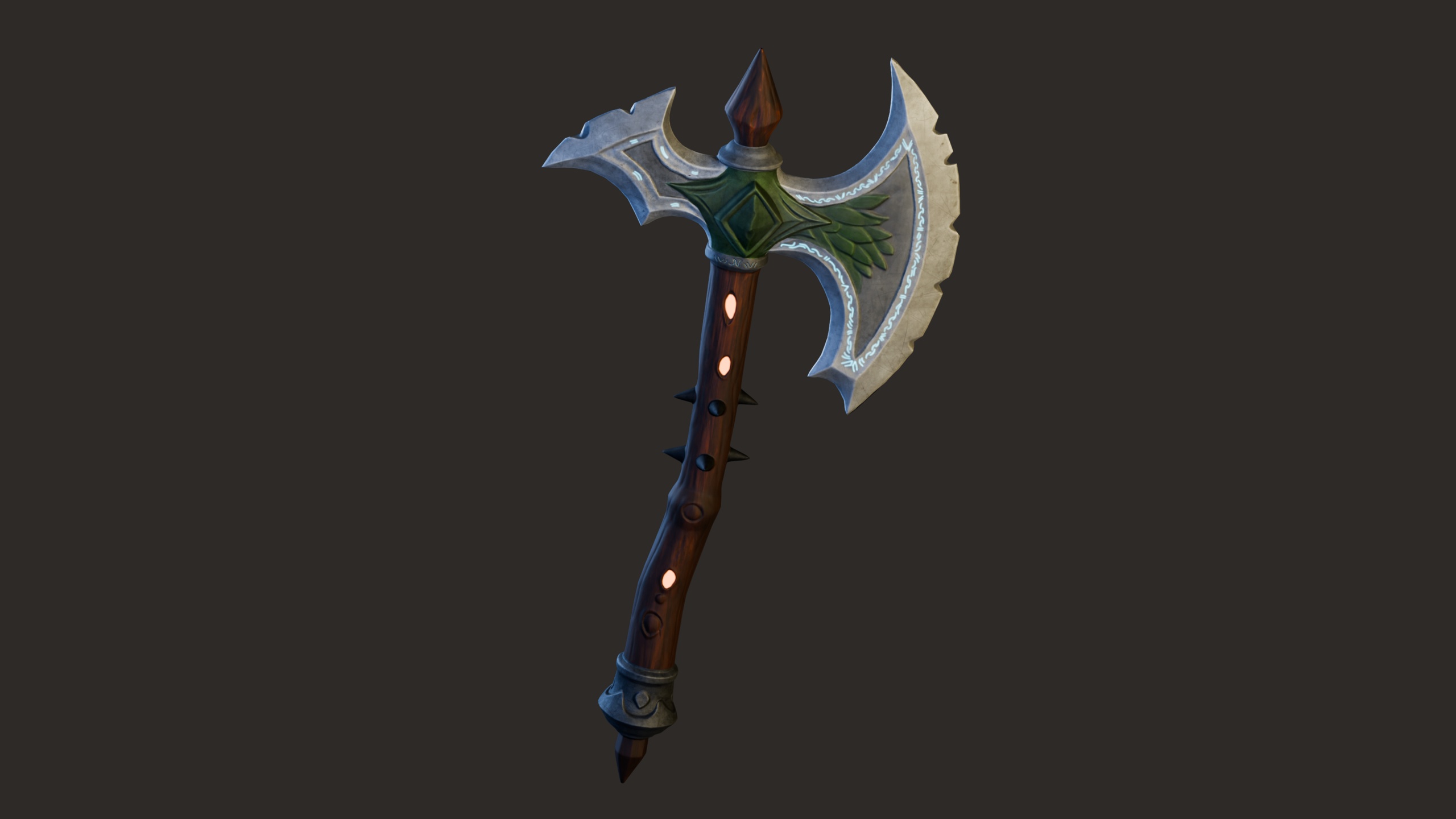 Media 1 for listing Stylized Fantasy Battle Axe