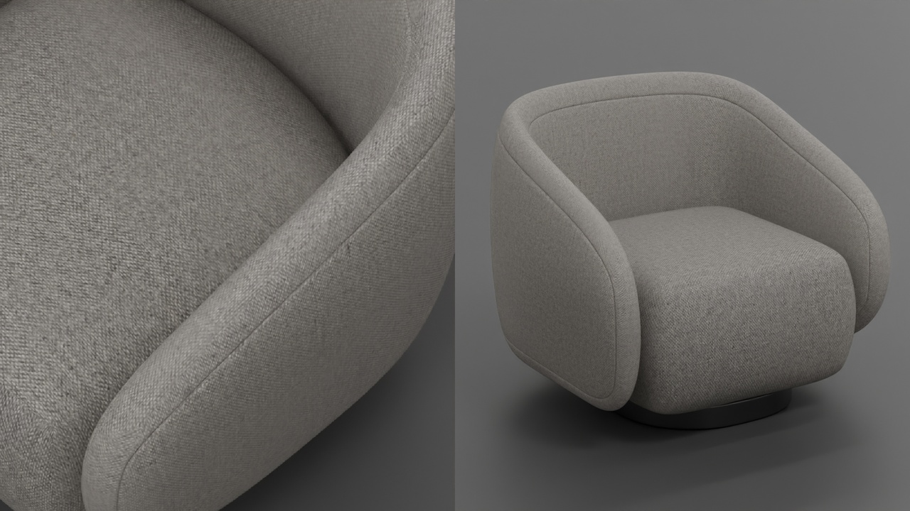 Media 1 for listing Modern Organic Design Swivel Lounge Chair