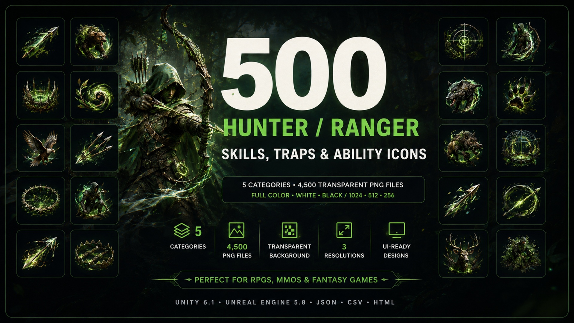 Media 1 for listing 500 Ranger & Hunter Skills, Traps & Ability Icons
