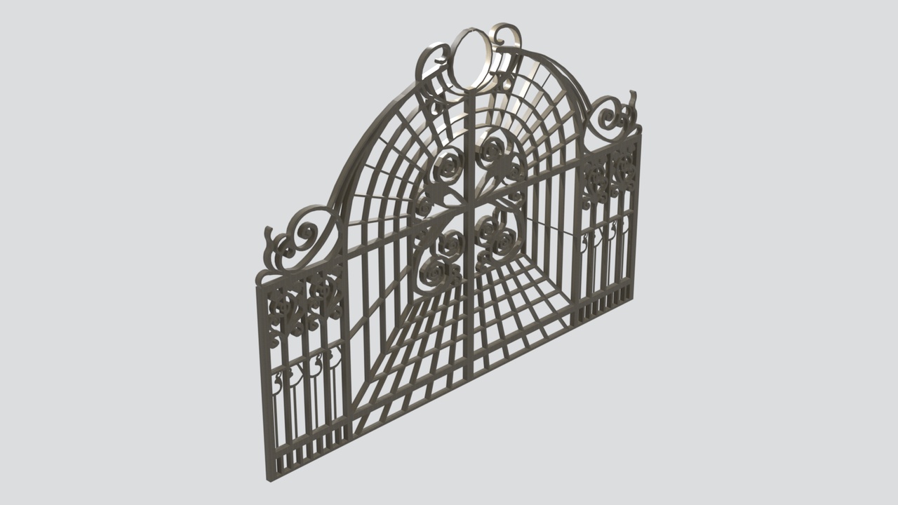 Media 1 for listing Wrought Iron Garden Arbor with Side Panels 3D Model
