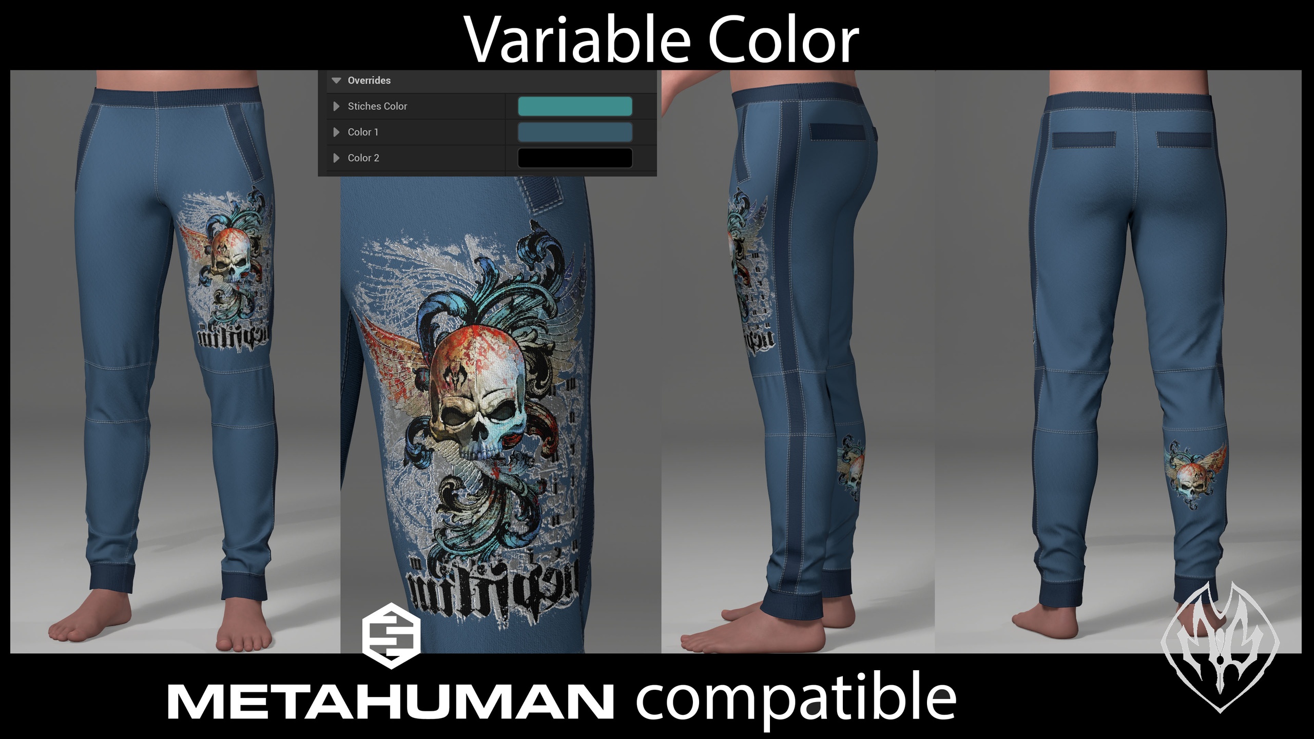 Media 1 for listing High Quality Sweatpants with Cool Skull Design