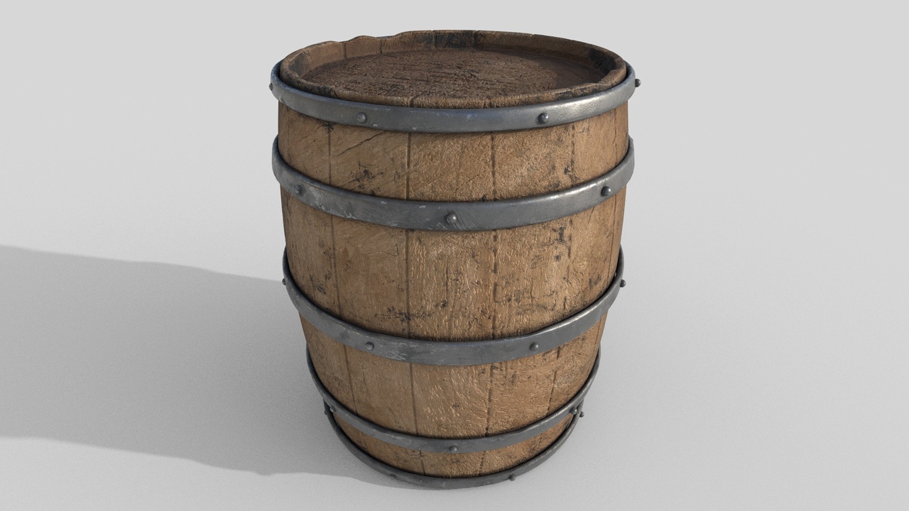 Media 1 for listing old textured wooden barrel