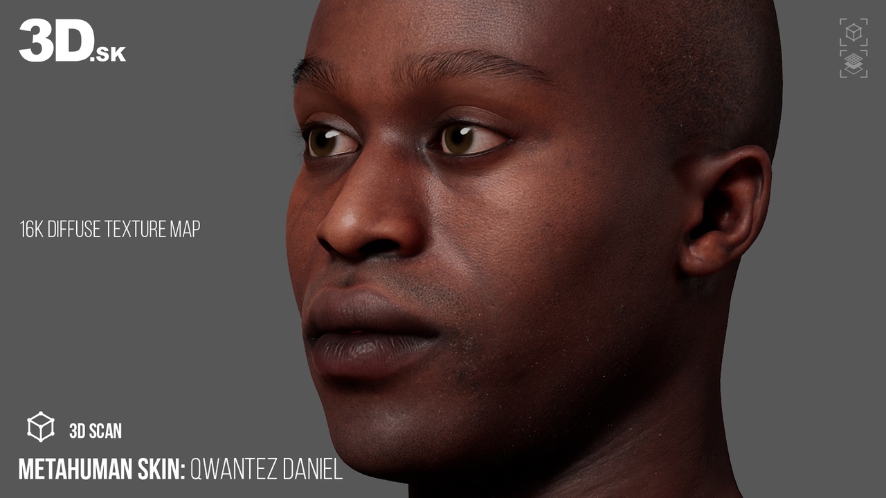 Media 1 for listing 16K MetaHuman Male Identity Texture + RAW Head Scan (Qwantez Daniel)
