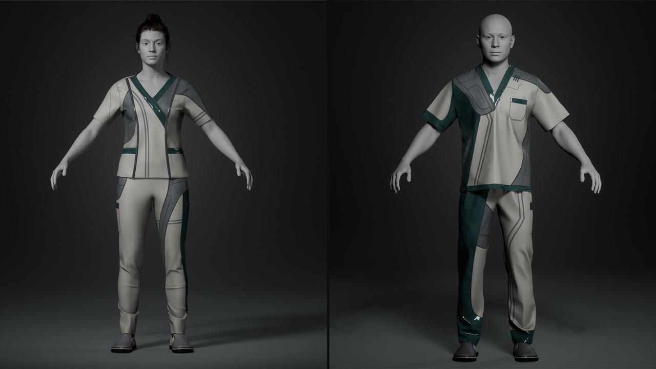Media 1 for listing Parametric Medical Scrub Set (Male & Female Pack)