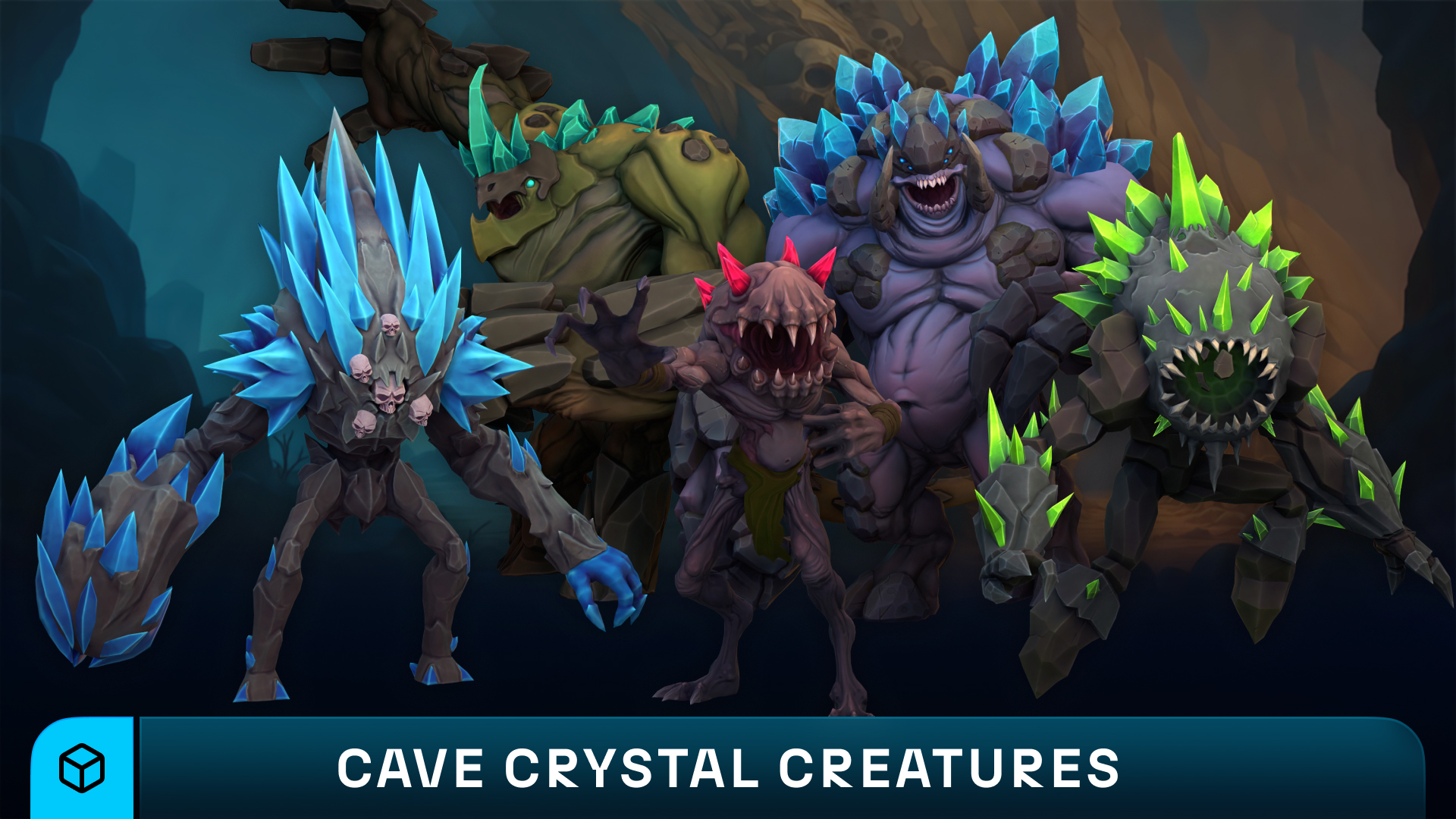 Stylized Cave Crystal Creatures Pack | Fab
