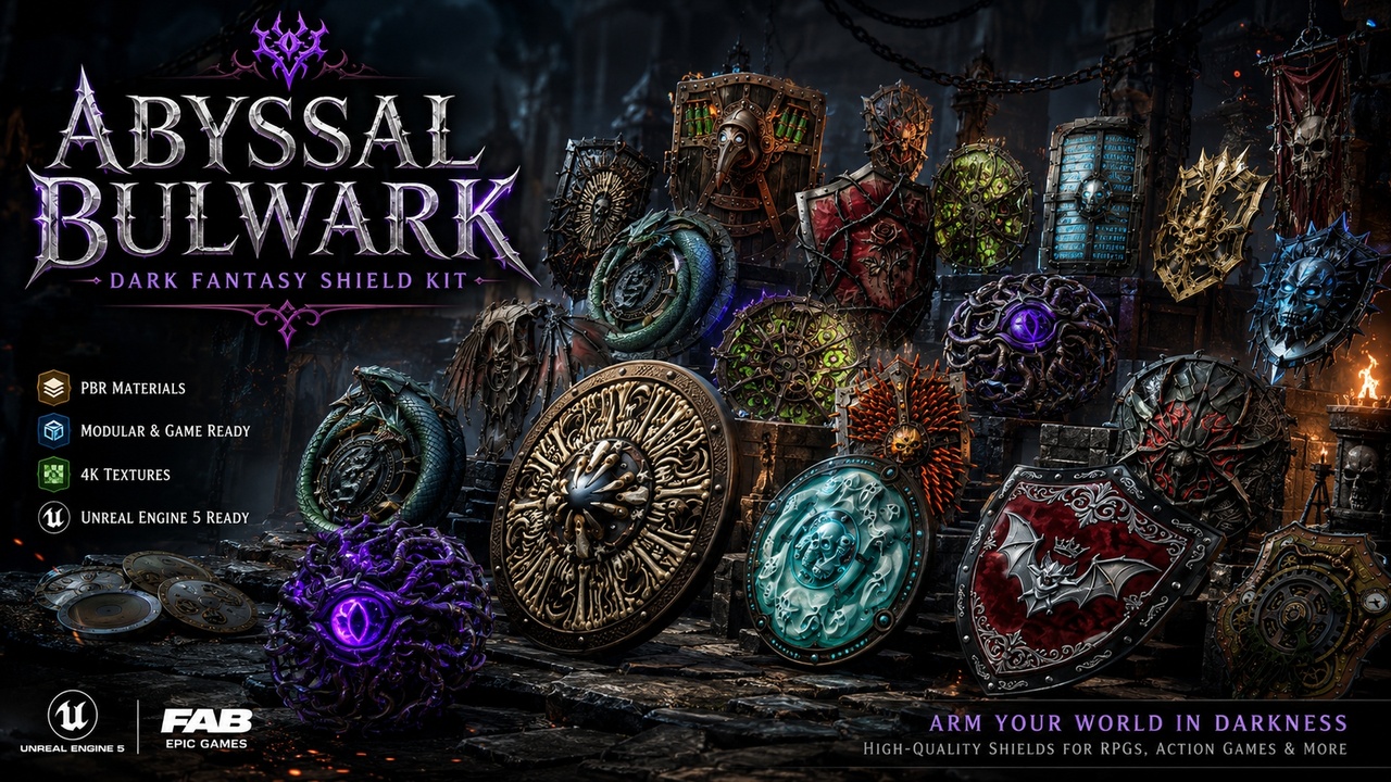 Media 1 for listing Abyssal Bulwark: Dark Fantasy Shield Kit