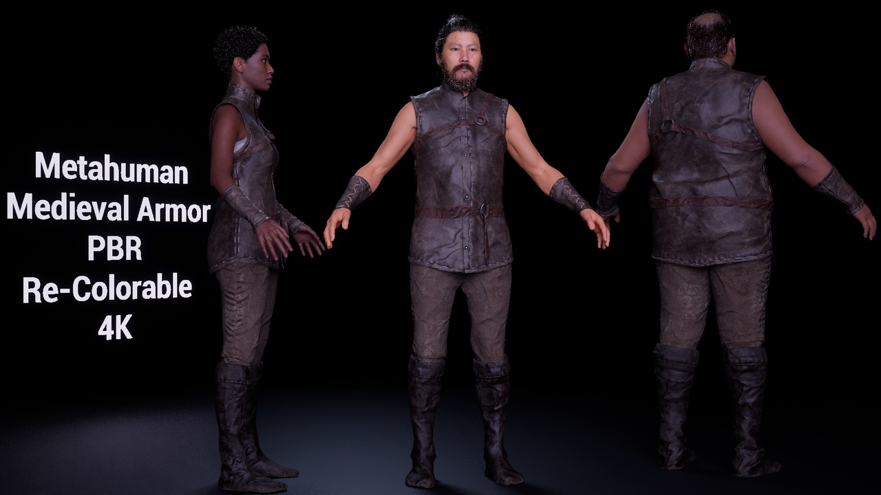 Media 1 for listing Medieval Light Armor 1 Parametric PBR LowPoly 4K
