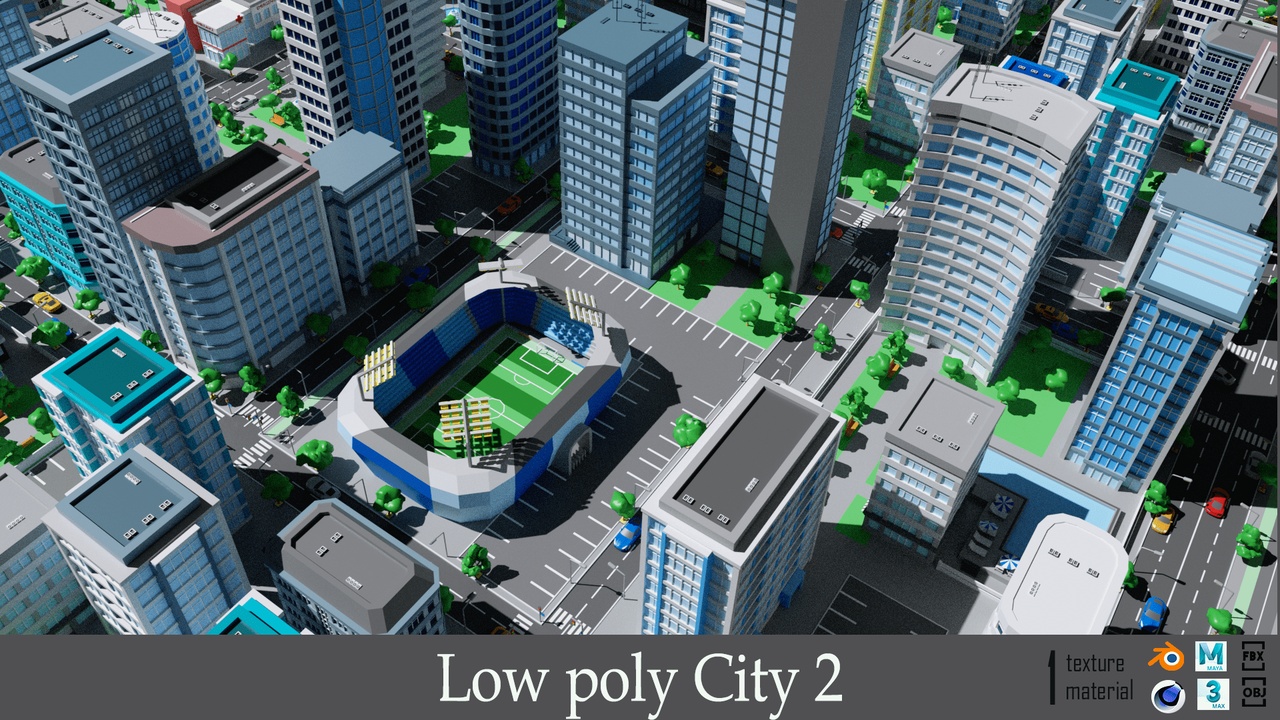 Cartoon City 2 Metropolis - Low-poly asset pack 제품 등록을 위한 미디어 1개