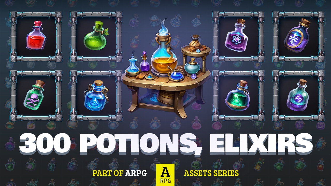 Medios 1 para el artículo 300 Potions, Elixirs, Bottles