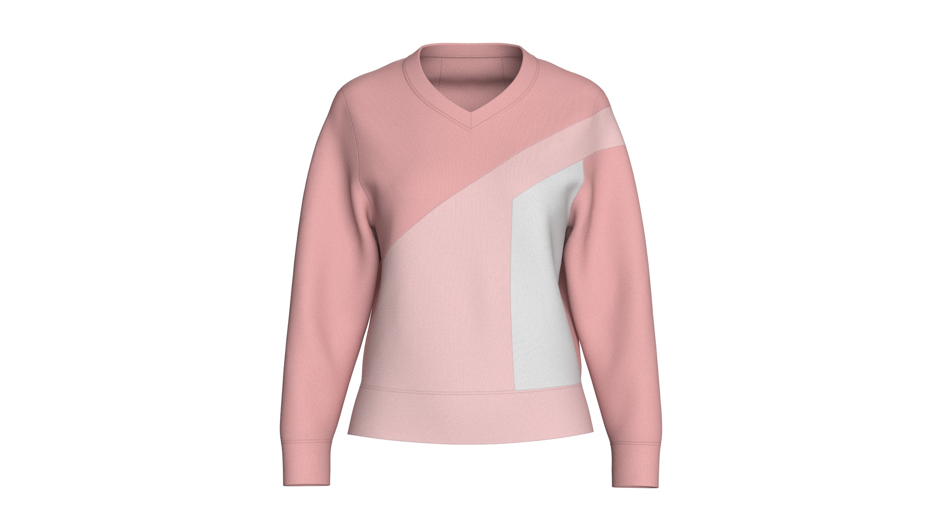 Media 1 for listing Girls Color Blocked V-Neck Sweatshirt | High Poly