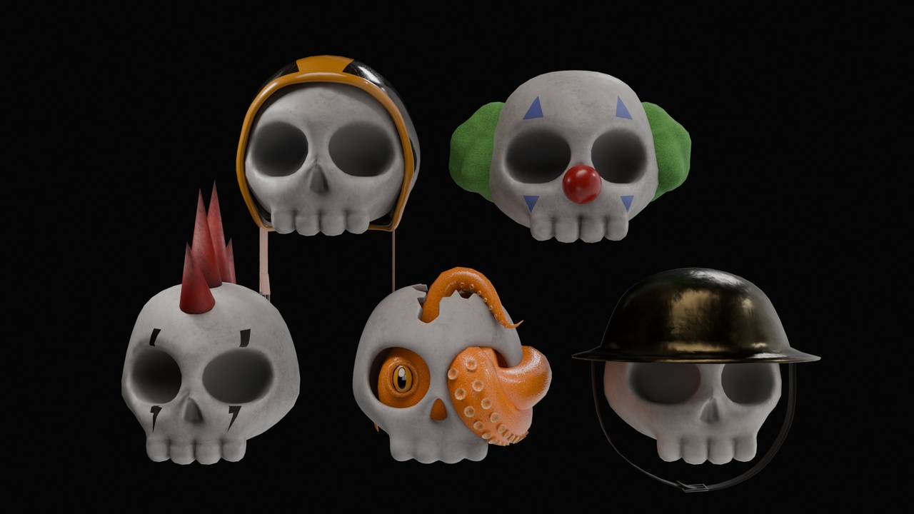 Media 1 for listing Themed Skulls (INCLUDED FBX AND USDZ)