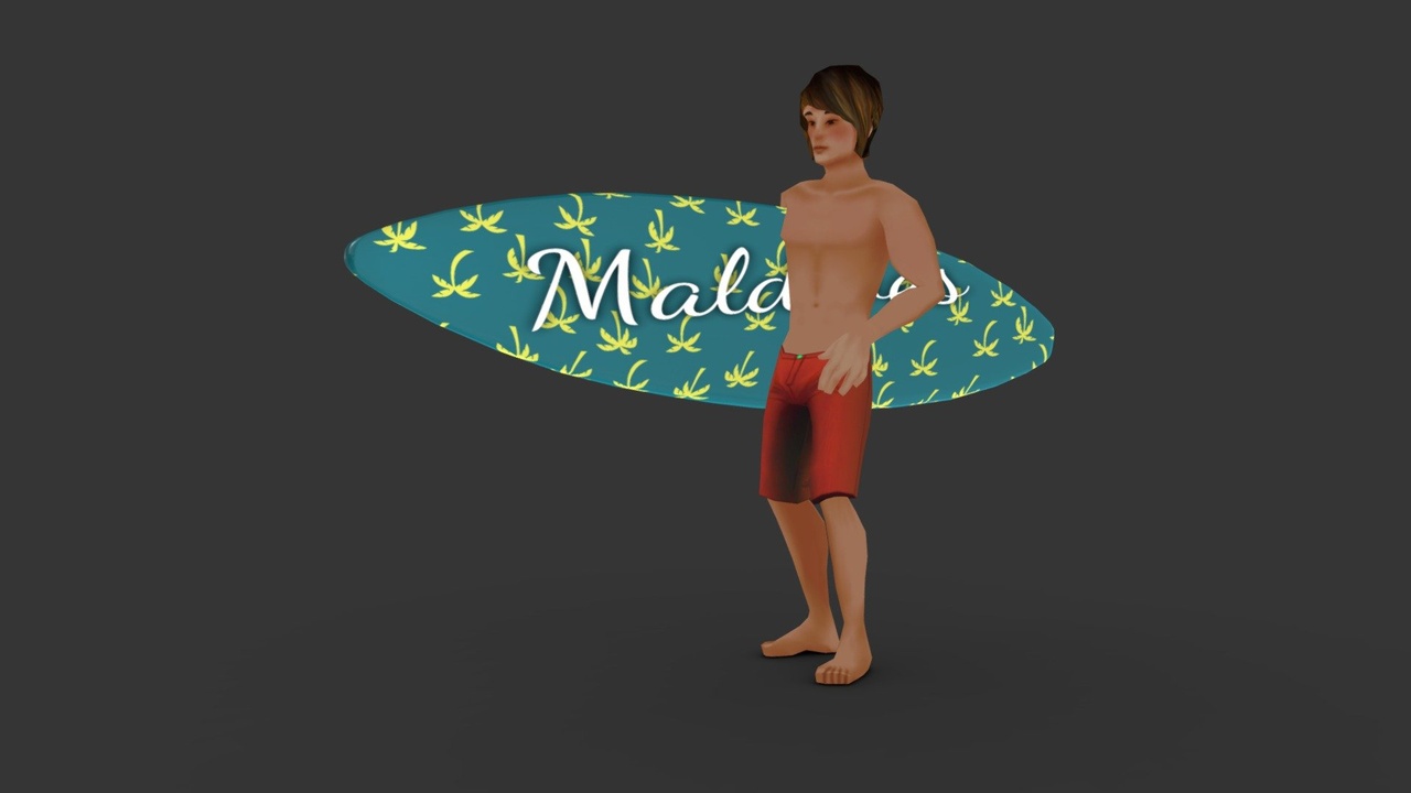 Media 1 for listing Surfer Character Lowpoly