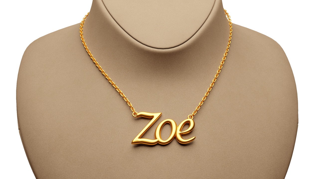 Media 1 for listing Zoe Name Golden Pendant