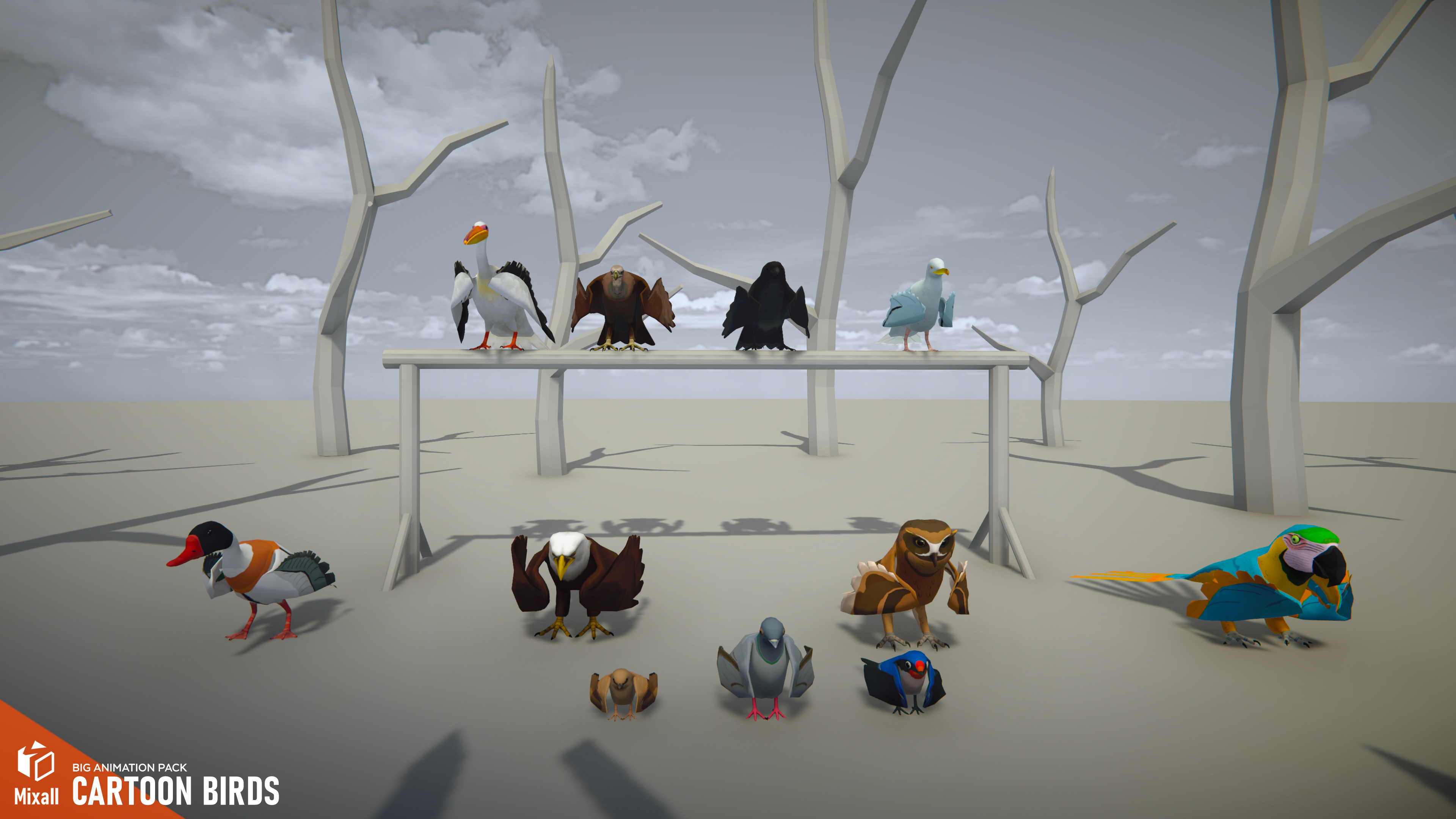 Cartoon birds - big animation pack | Fab