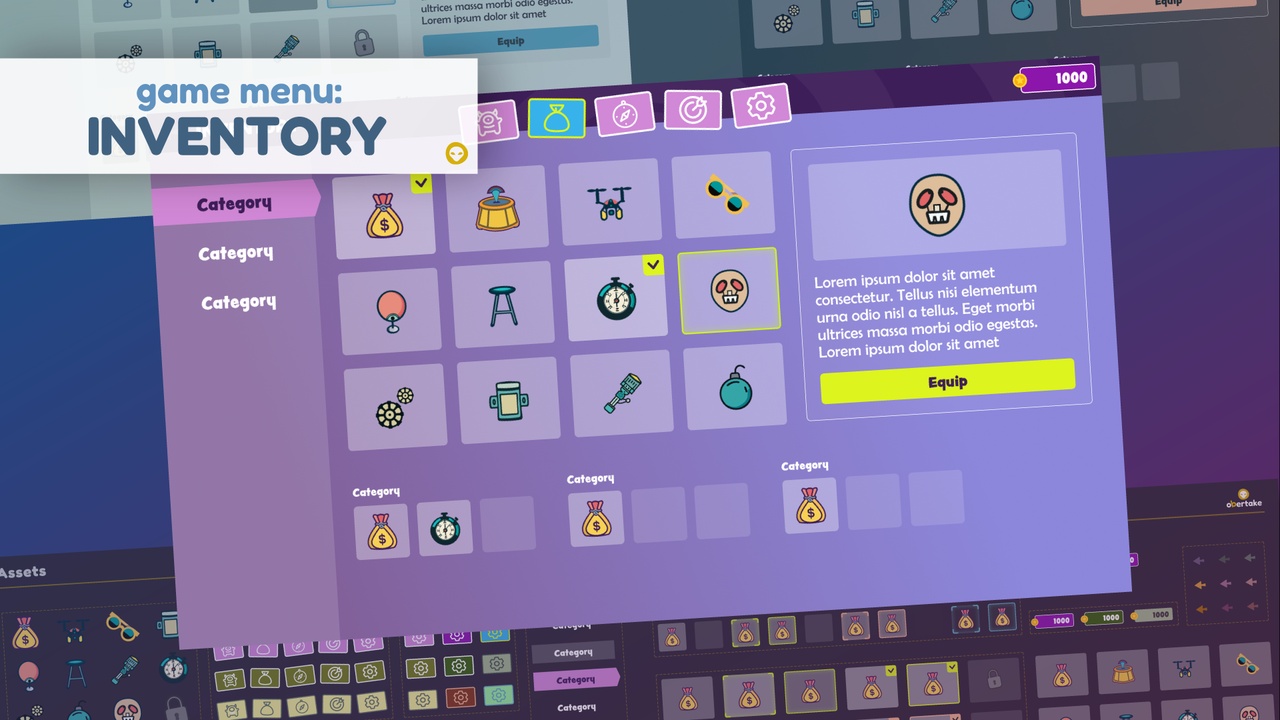 Game Menu - Inventory System 제품 등록을 위한 미디어 1개